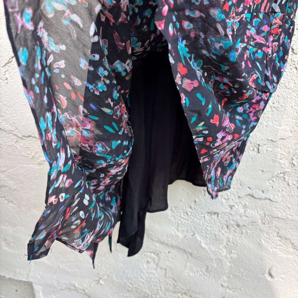 IRO Blame Floral Asymmetrical Flutter Sleeve Dress - Picture 8 of 10